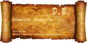 Dömötör Beatrix névjegykártya
