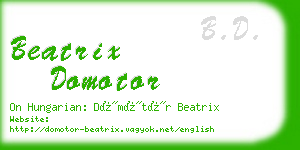 beatrix domotor business card